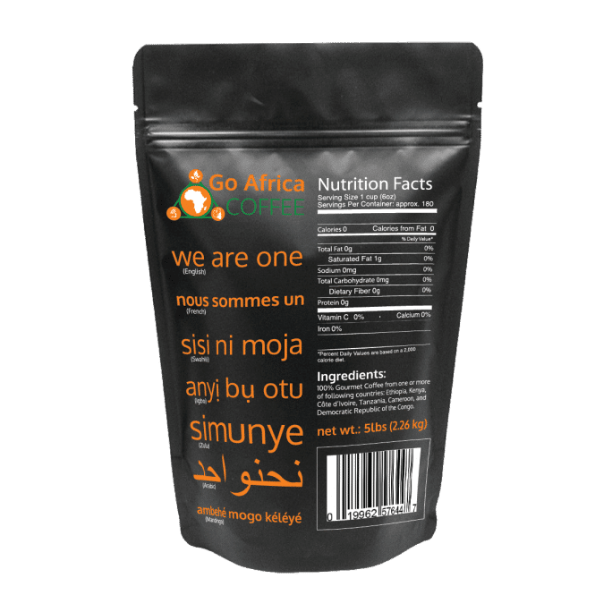 Go Africa® Coffee 5Ib Bag (Whole Bean) Dark Roast - Image 3